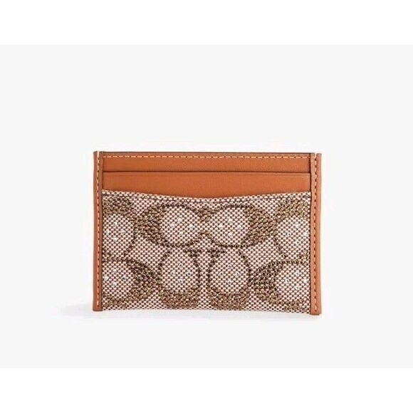 Coach Essential Card Case Crystal -nwt - Picture 1 of 7